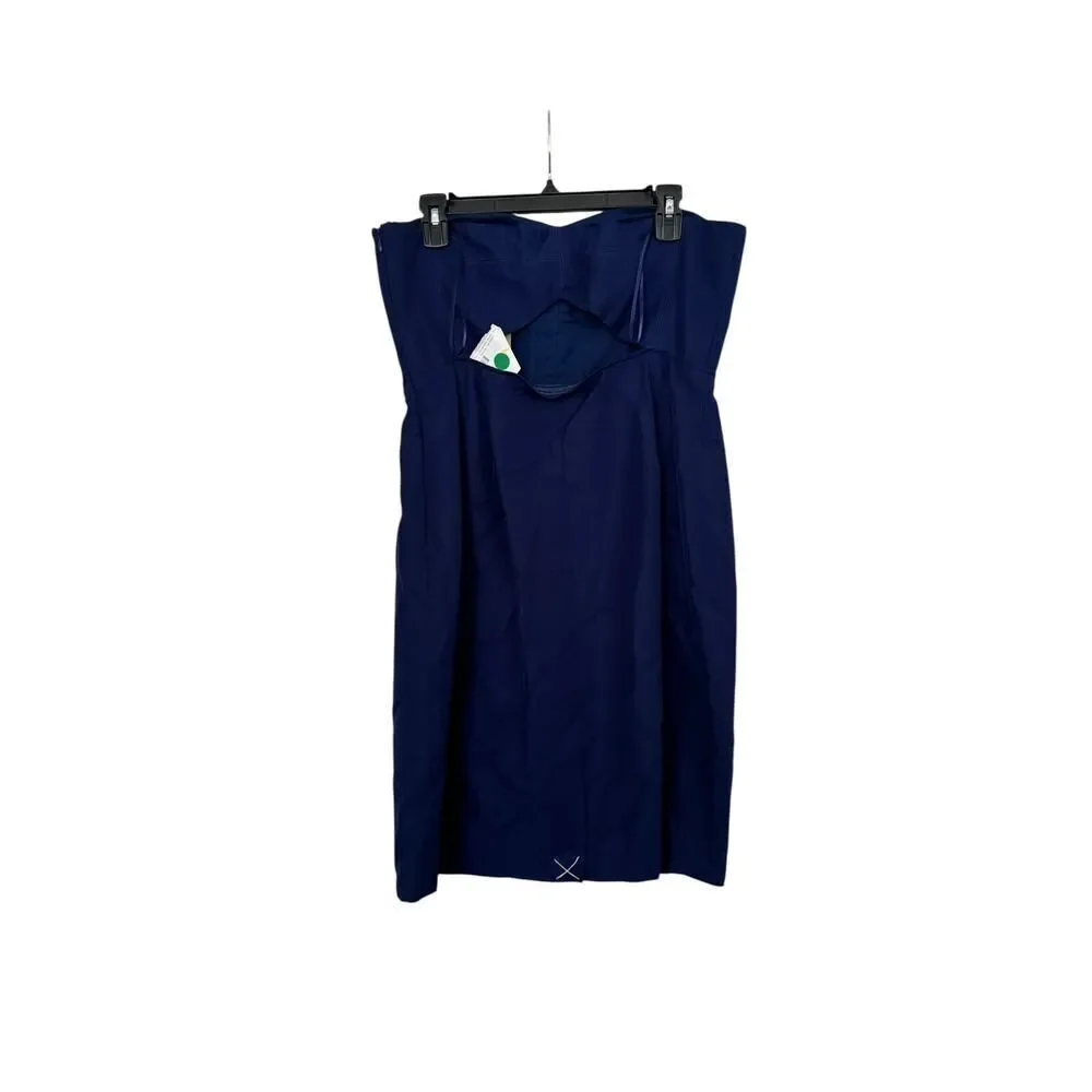 J.Crew navy strapless fit‑and‑flare dress - Size 10 - Pre-owned